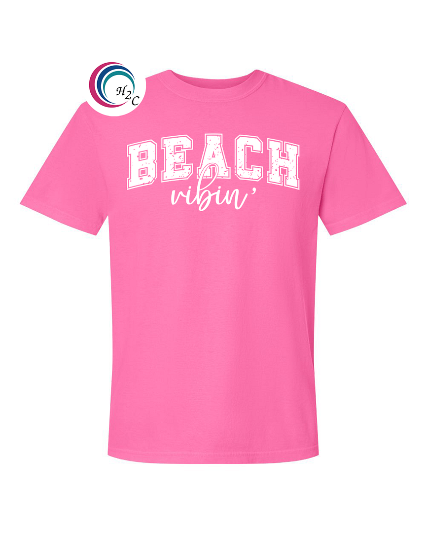 Beach Neon Pink Beach Vibes Shirt - Image 1